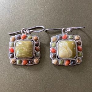EUC Barse Square Stone Earrings